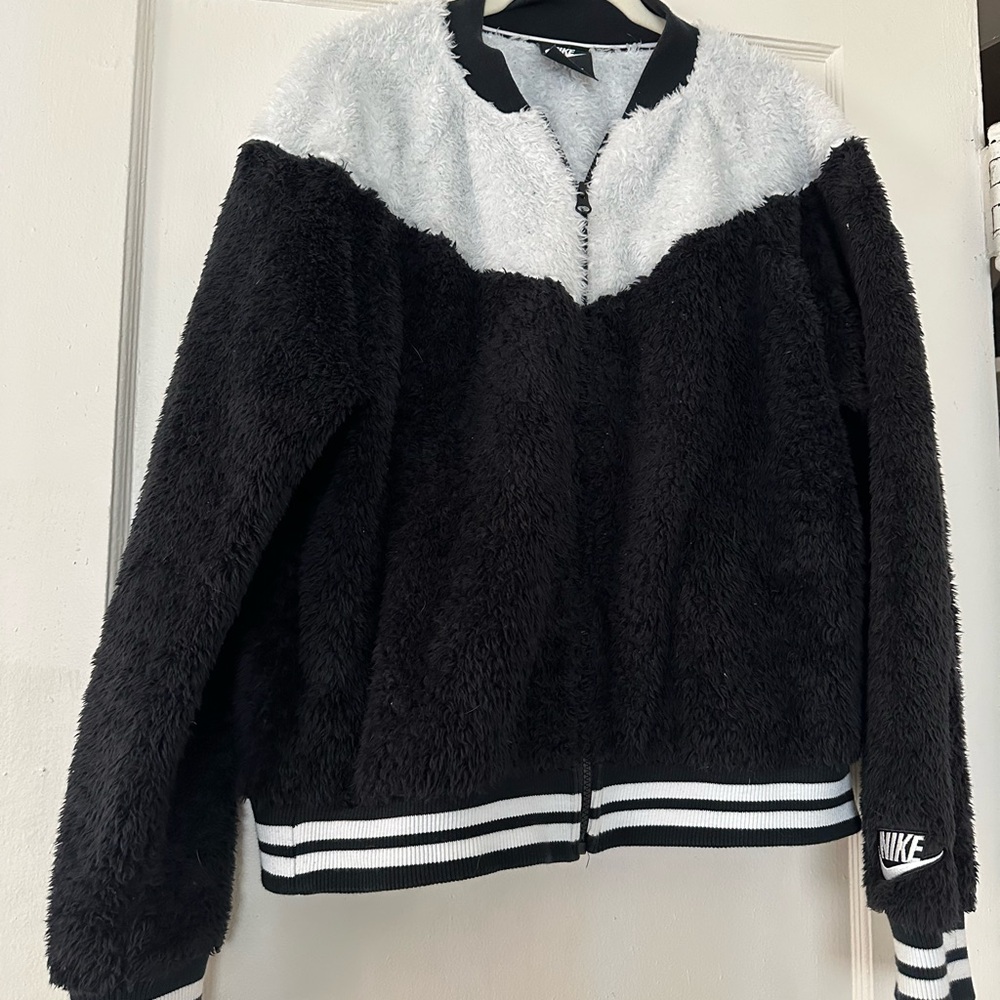 Nike Black and Gray Fleece Jacket